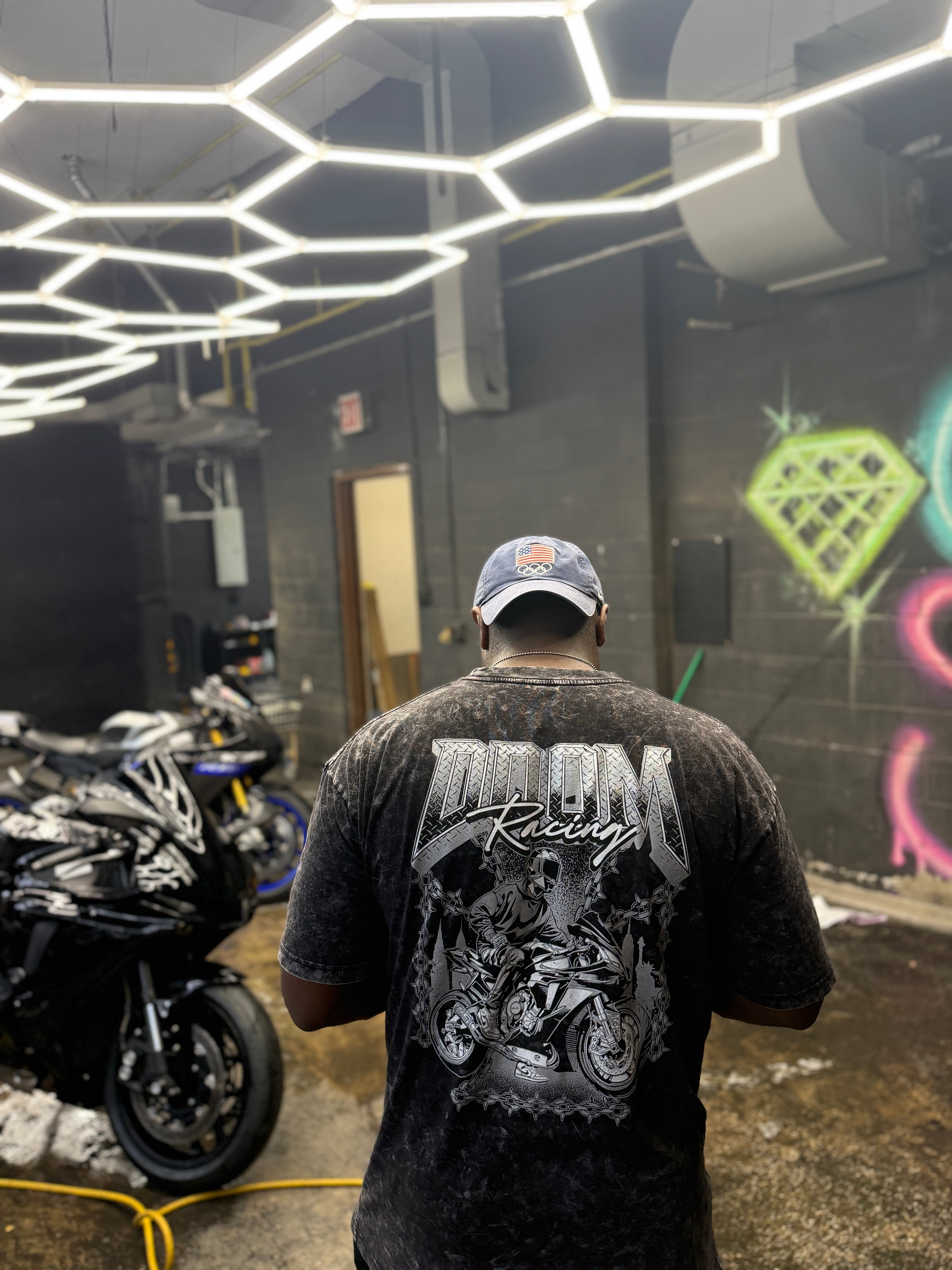 Doom Racing Acid Wash Tee